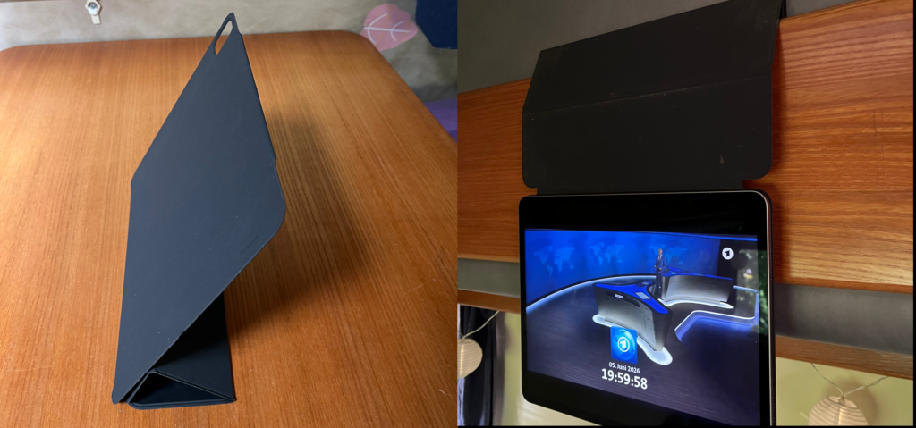 iPad Hülle mit zwei Möglichkeiten zum Aufstellen